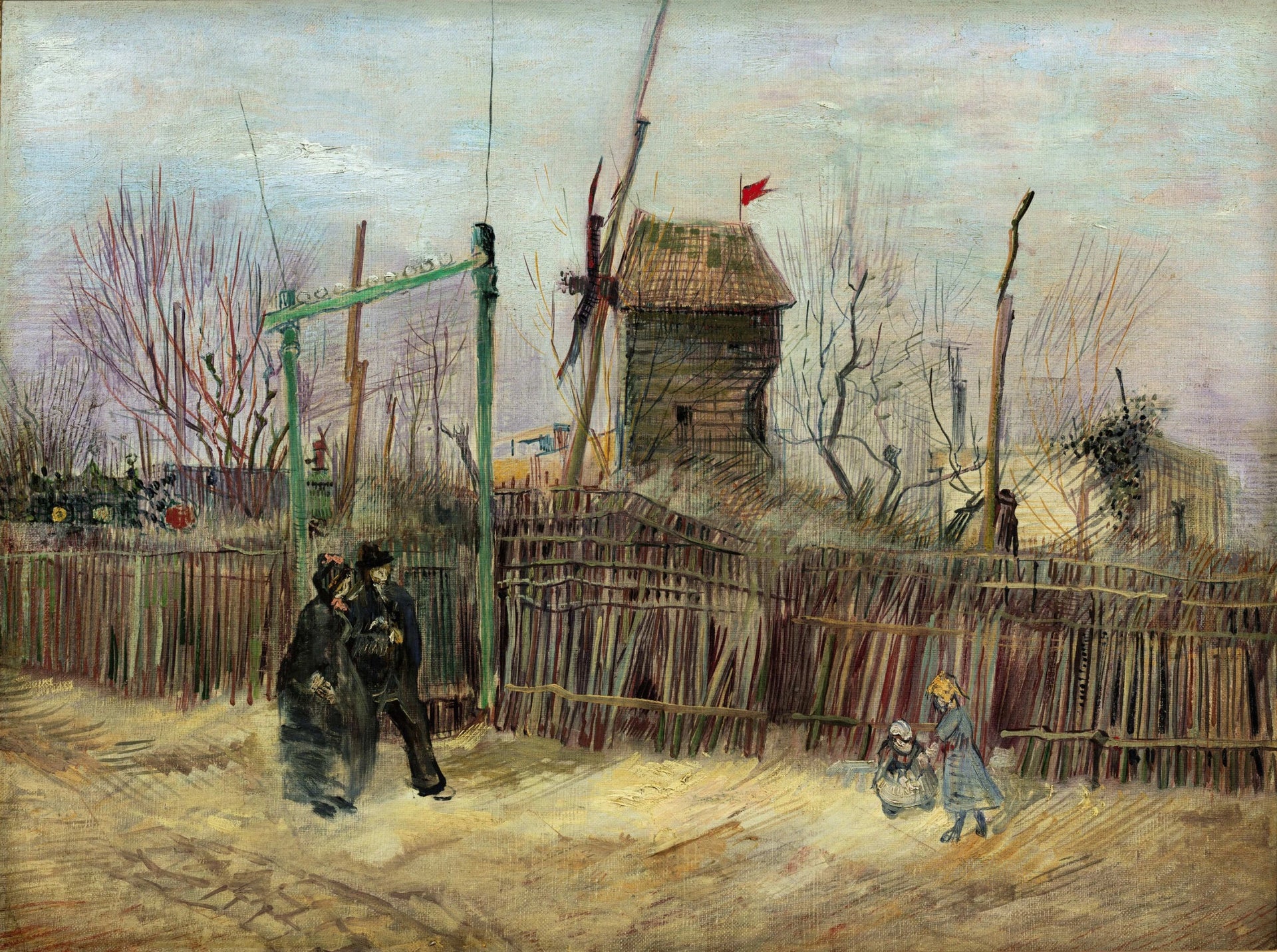 Scène de rue à Montmartre JH1240 de Vincent van Gogh, Moulin à Poivre