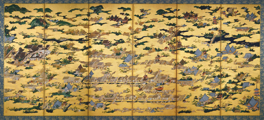 Scènes à l’intérieur et autour de Kyoto, Kanō Eitoku, 1565