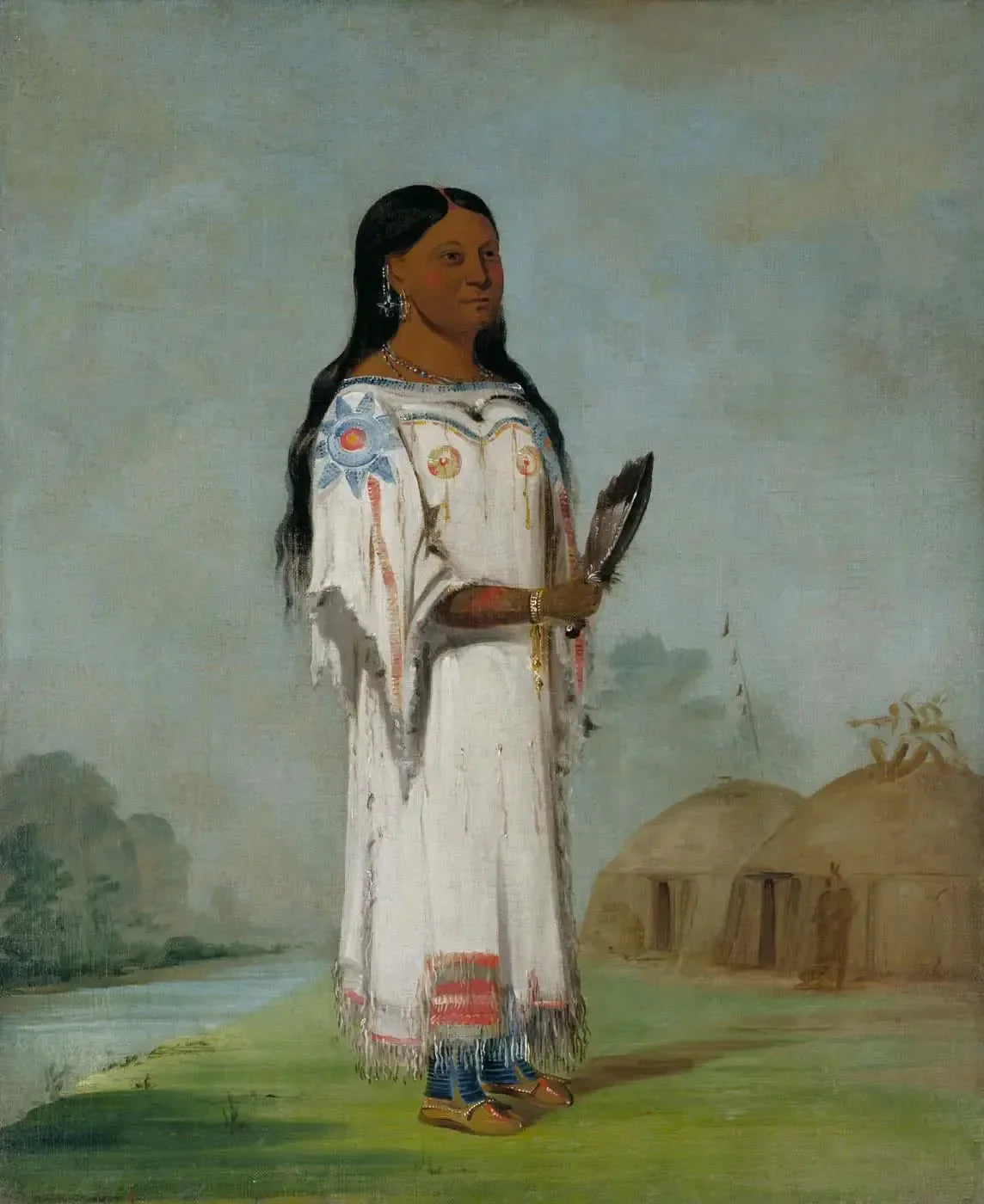 Seet-sé-be-a, Soleil de midi, une jolie fille - George Catlin image 1 reproduction de peinture à l’huile