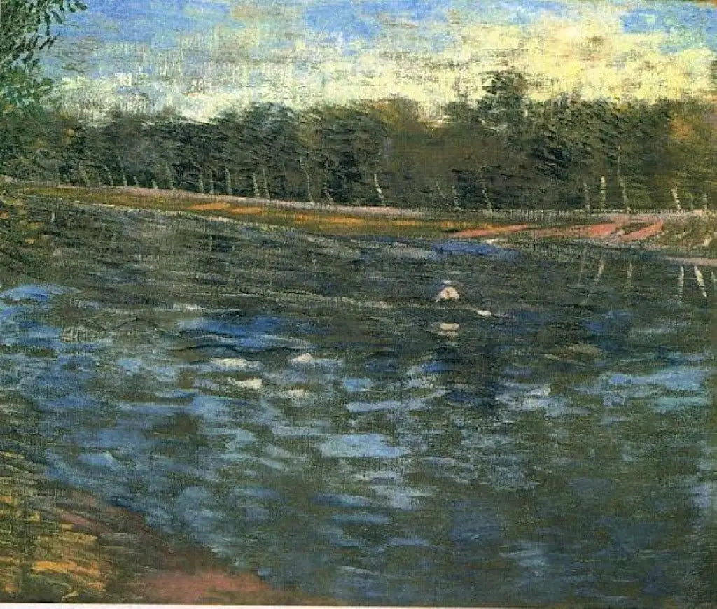 Seine avec une barque, La - Vincent van Gogh image 1 reproduction artisanale de tableau