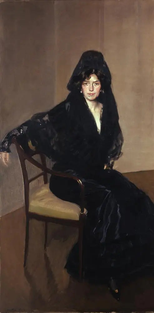 คุณนายแห่ง Sorolla ในผ้าคลุมศีรษะสเปน - Joaquín Sorolla