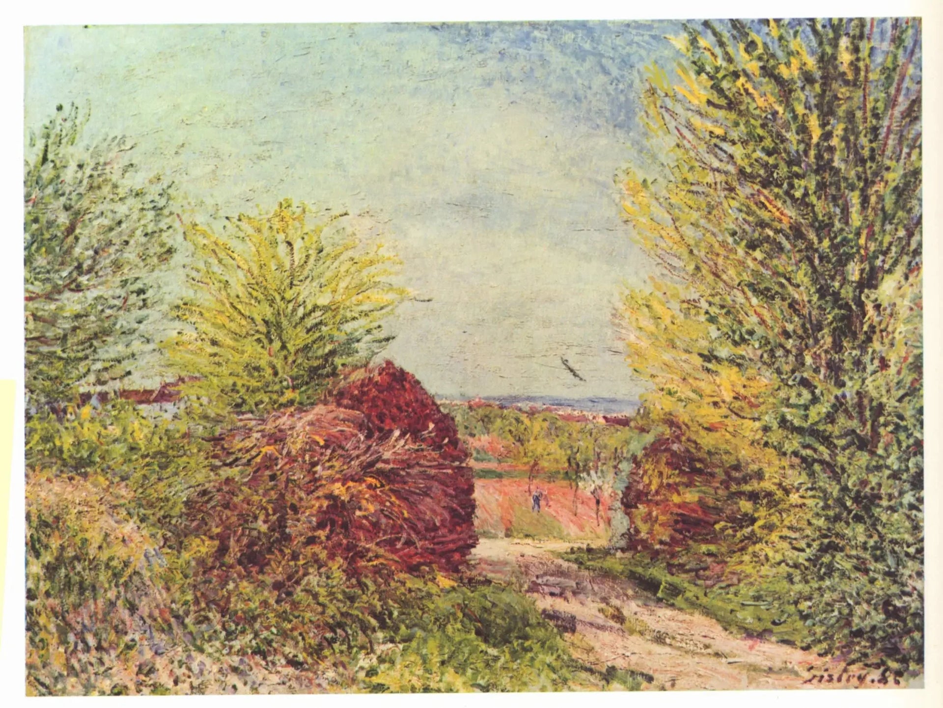 Sentier à Veneux-Nadon au printemps - Alfred Sisley image 1 copie de tableau peinte à la main