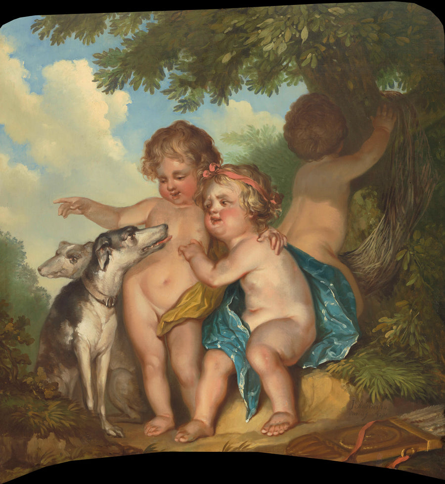 Série de dix peintures murales représentant des paysages arcadiens dans la pièce côté jardin au rez-de-chaussée de la maison Herengracht 524 à Amsterdam. - Jurriaan Andriessen