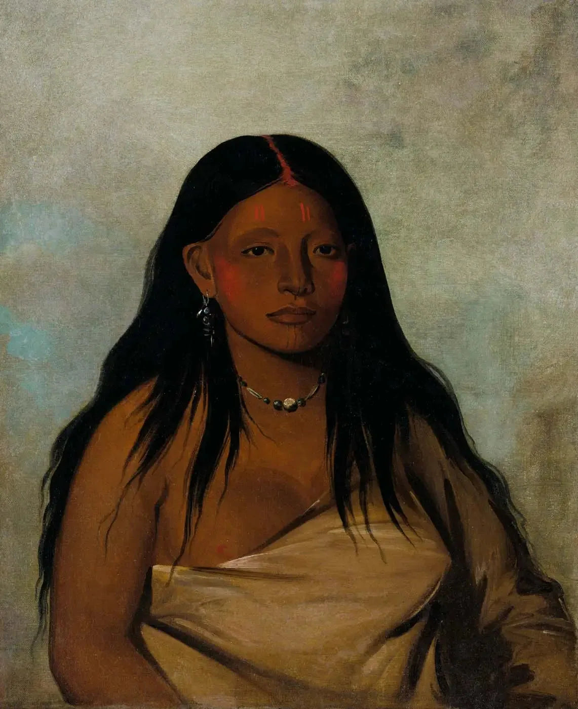 She-de-ah, Wild Sage, une femme Wichita - George Catlin image 1 copie peinte à la main à l’huile