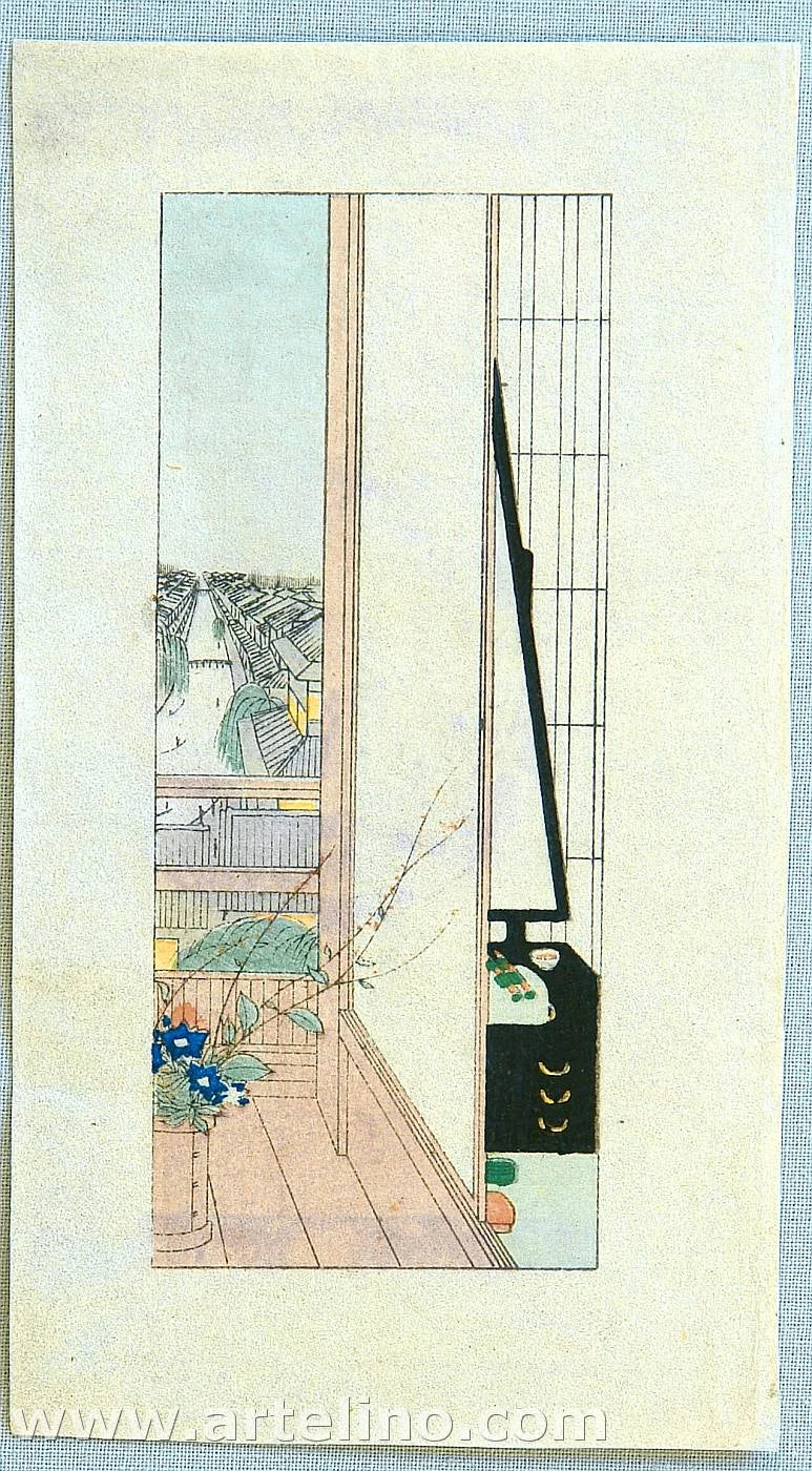 Véranda avec vue, œuvre de Komura Settai