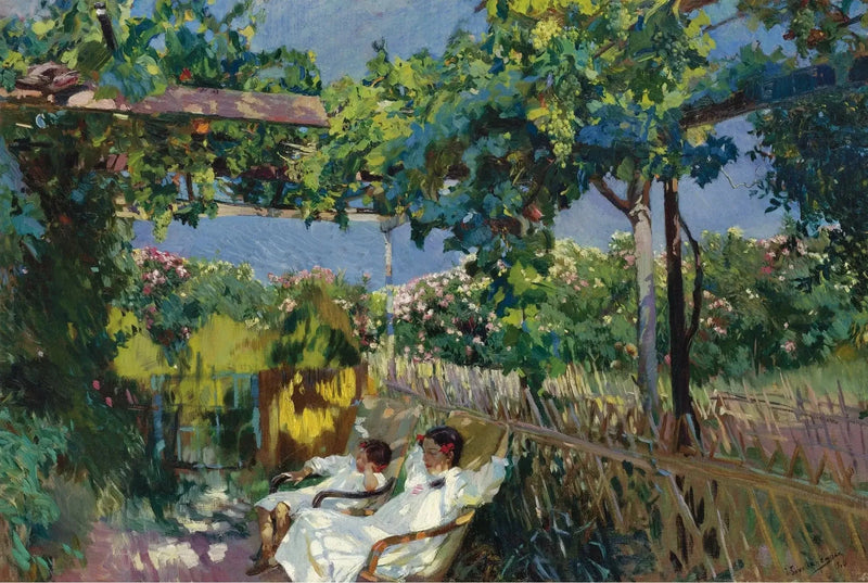 การงีบในสวน - Joaquín Sorolla