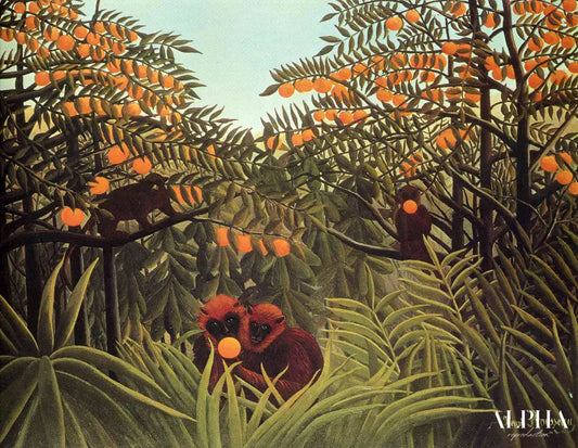 Singes dans l'orangeraie - Henri Rousseau - Reproductions de tableaux et peintures haut de gamme