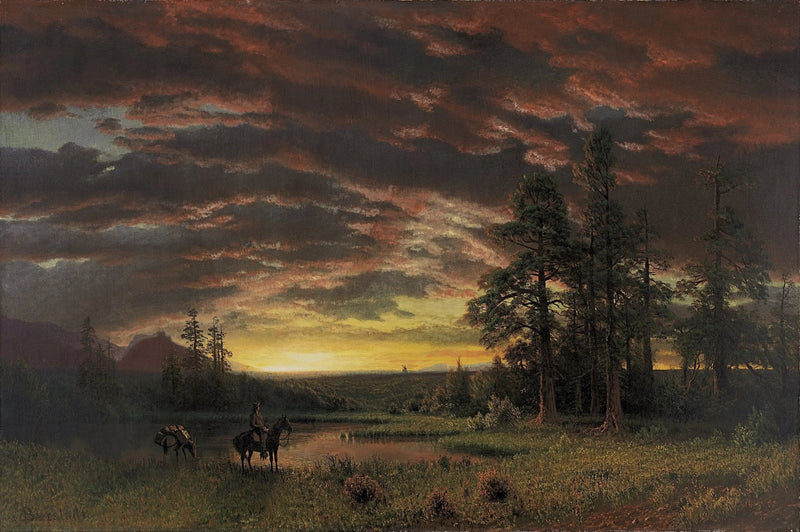 ค่ำคืนในทุ่งหญ้า - Albert Bierstadt