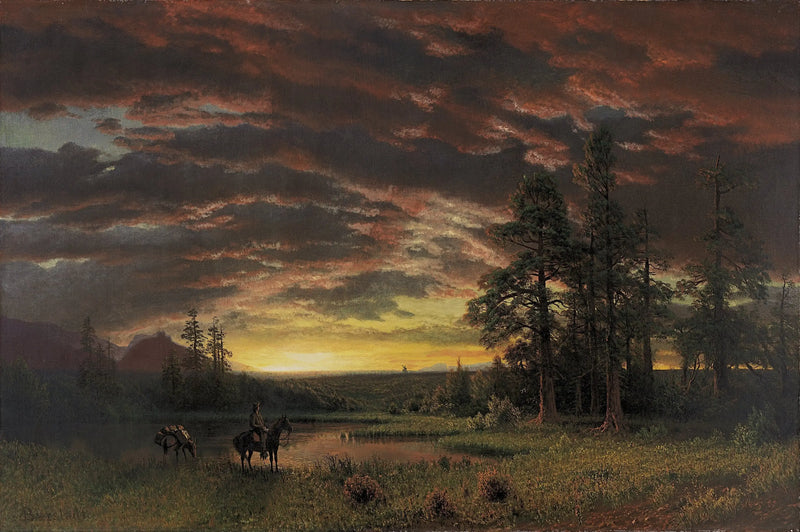 ค่ำคืนในทุ่งหญ้า - Albert Bierstadt