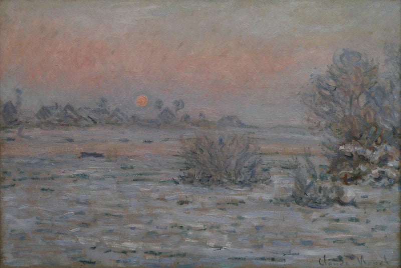 พระอาทิตย์ฤดูหนาวใน Lavacourt W557 - Claude Monet