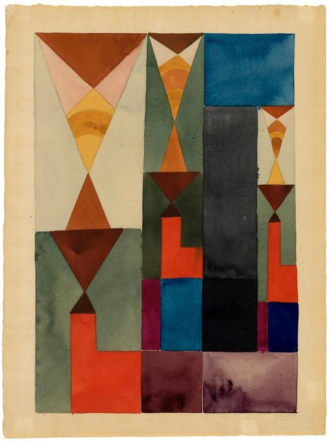 Composition verticale-horizontale à triangles réciproques (correspondant au triptyque) - Sophie Taeuber-Arp