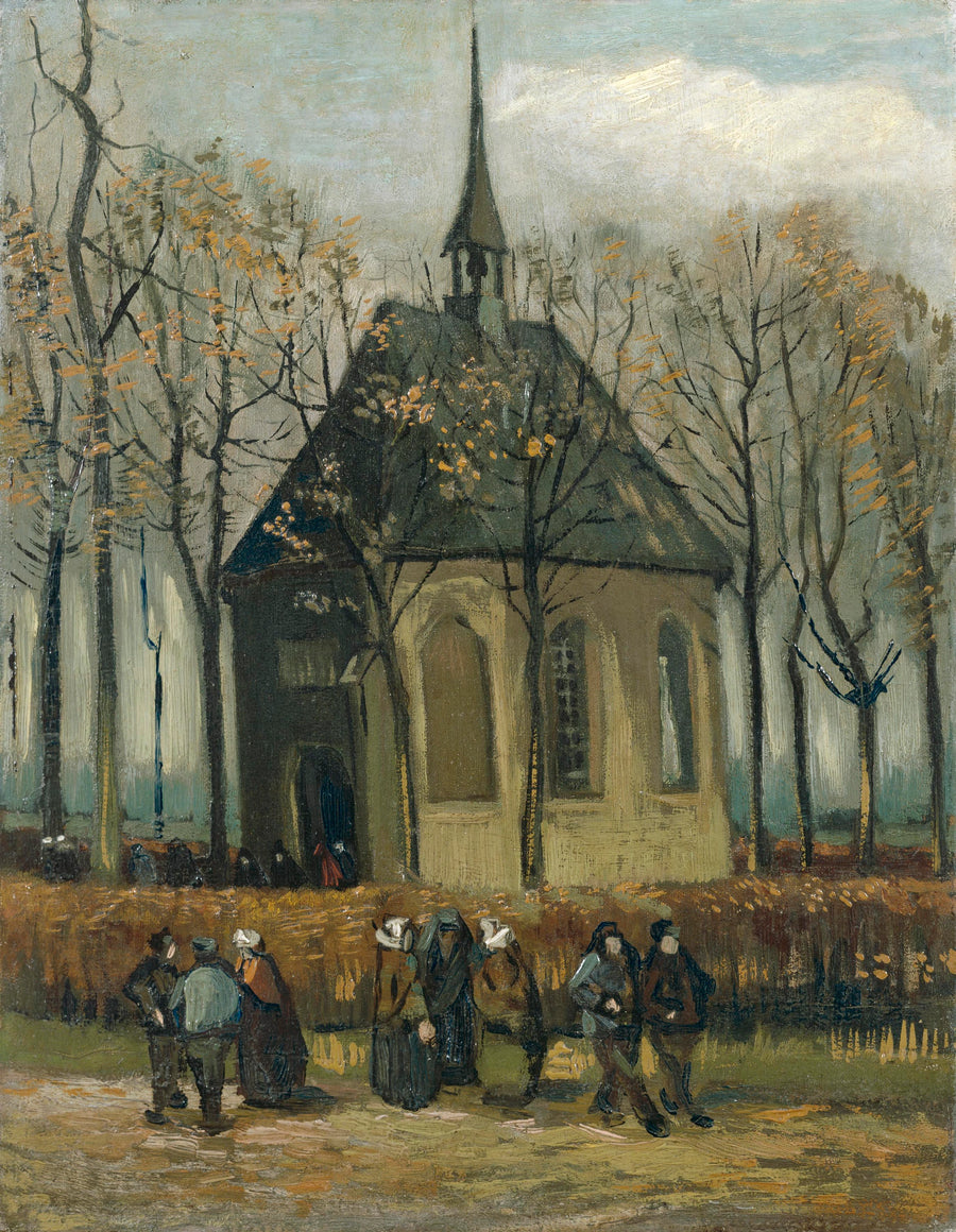 คณะสงฆ์ออกจากโบสถ์นิกายปฏิรูปที่นูเนน - Vincent van Gogh