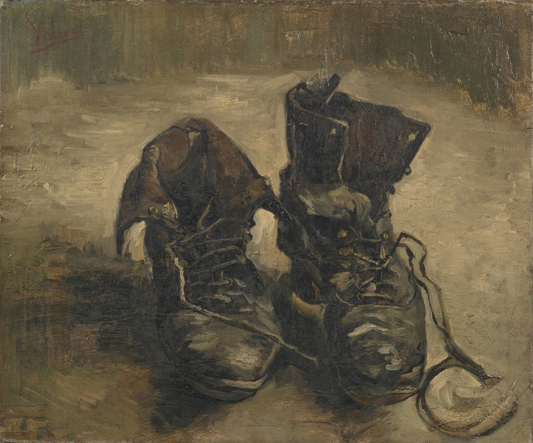 Les Souliers F255 — deux chaussures usées peintes par Vincent van Gogh