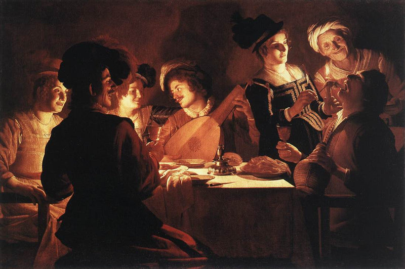 อาหารค่ำกับนักดนตรีลูท - Gerrit van Honthorst