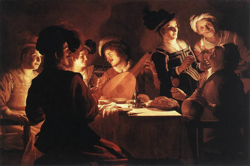 อาหารค่ำกับนักดนตรีลูท - Gerrit van Honthorst