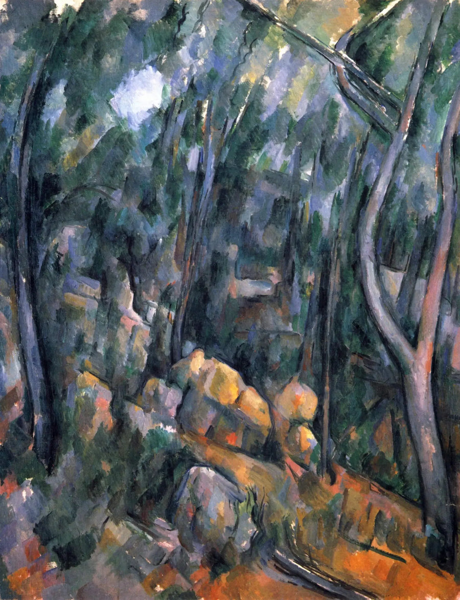 ป่าทึบหน้าถ้ำเหนือปราสาทนัวร์ - Paul Cézanne