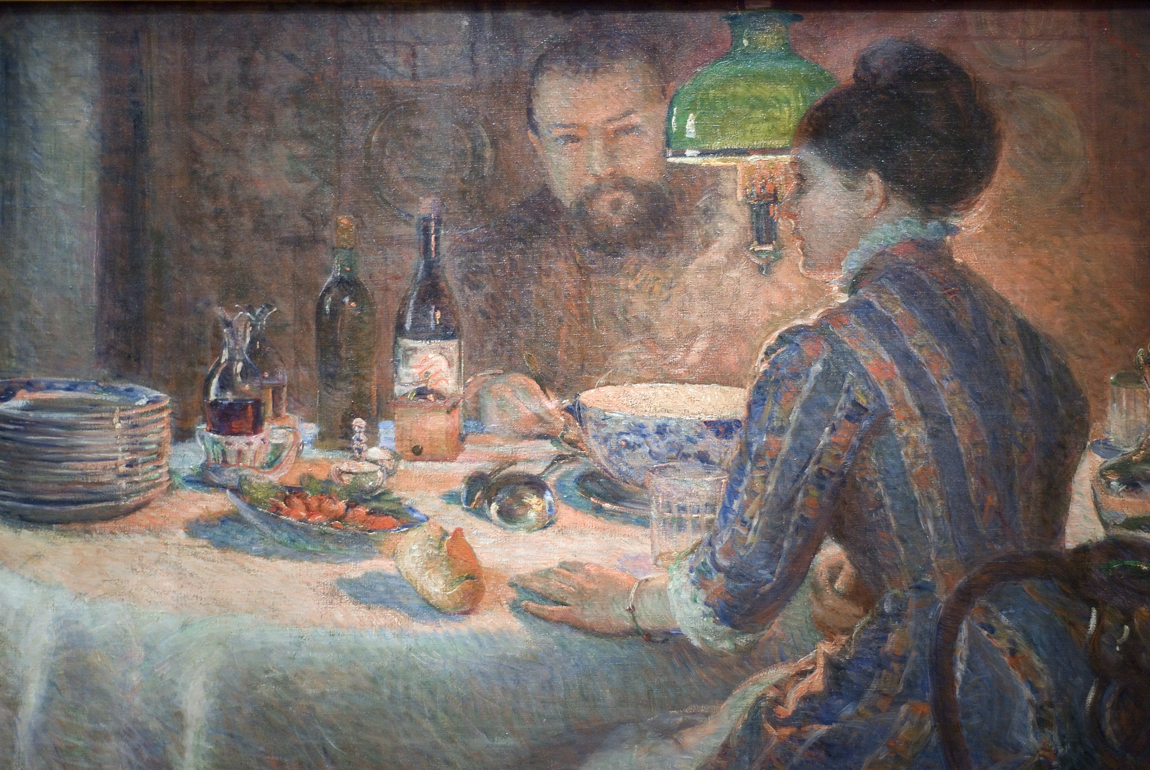 Sous la lampe - Marie Bracquemond image 1 copie peinte à la main à l’huile