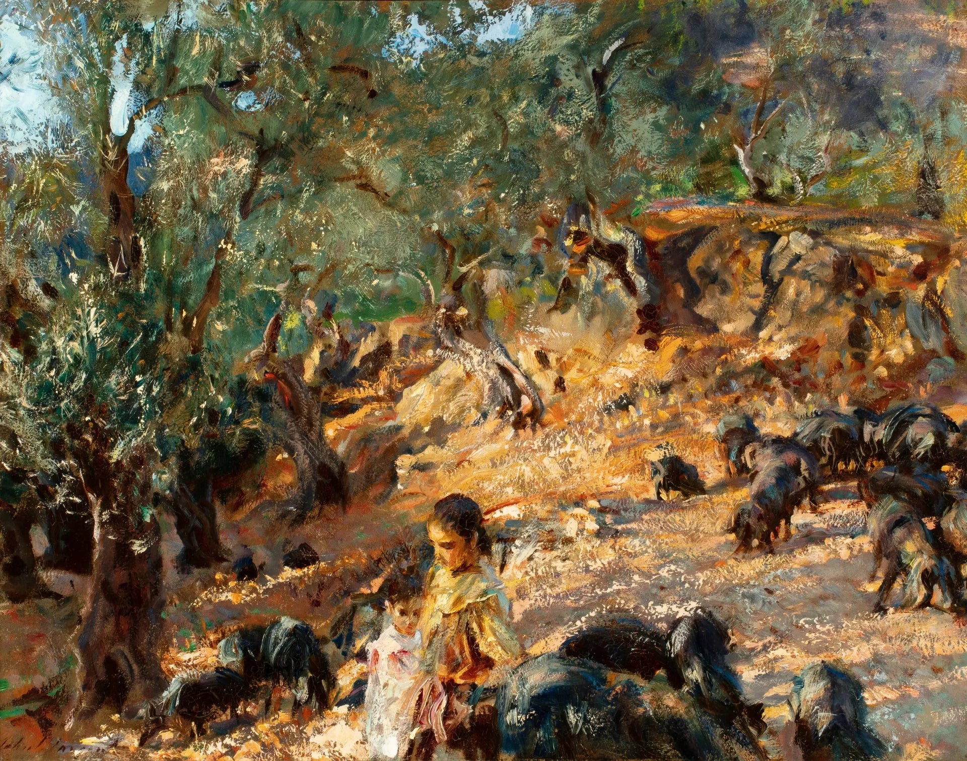 Sous les oliviers - John Singer Sargent image 1 reproduction de peinture à l’huile
