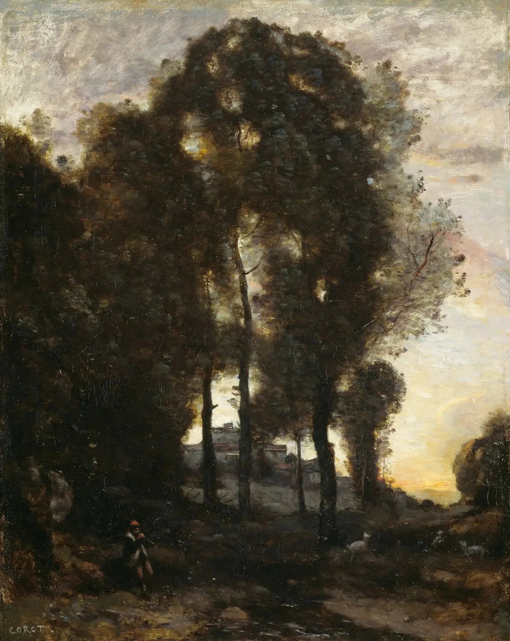 Souvenir d'Italie - Jean-Baptiste Camille Corot image 1 copie peinte à la main à l’huile