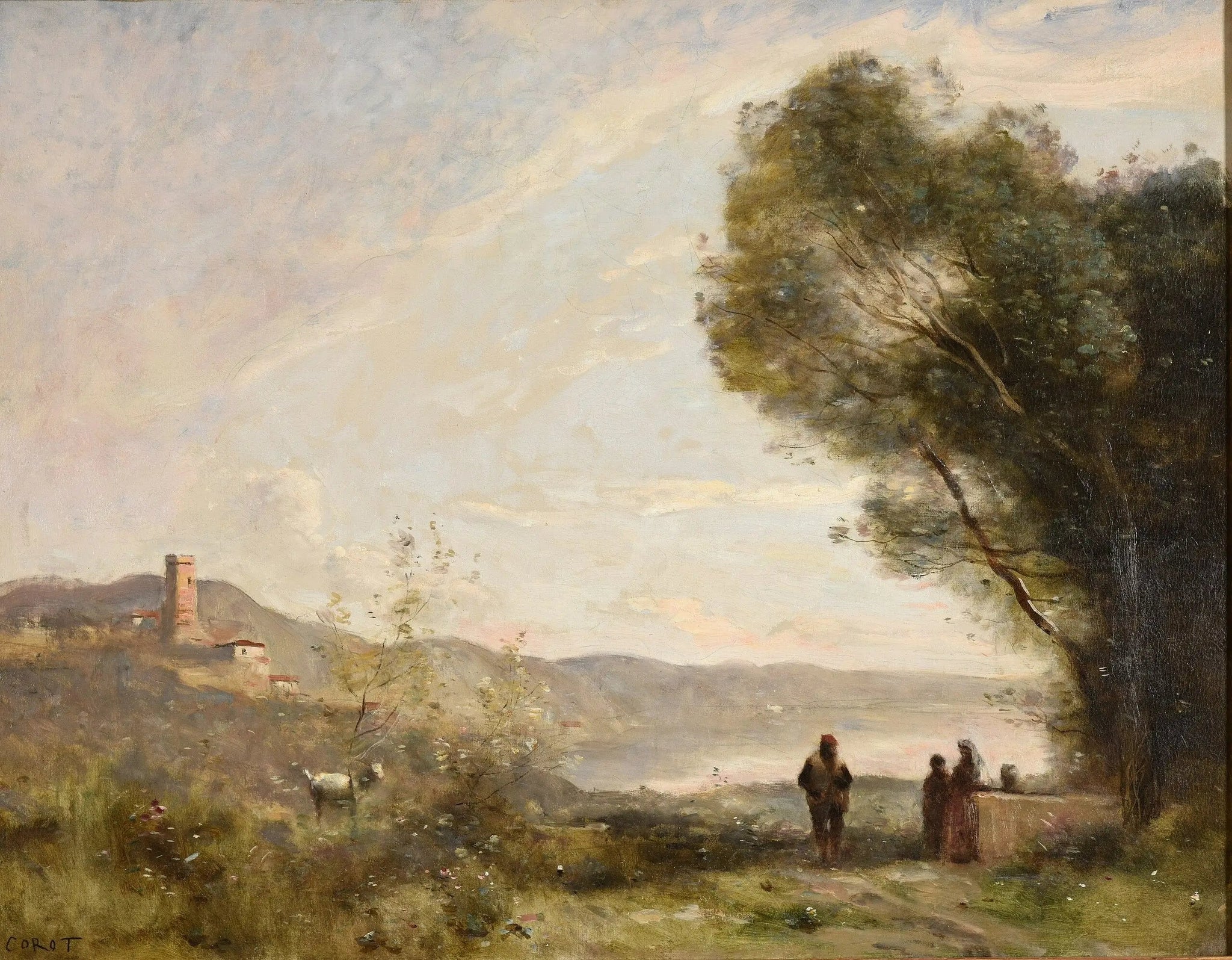 Souvenir des rives méditerranéennes - Jean-Baptiste Camille Corot image 1 reproduction artisanale de tableau