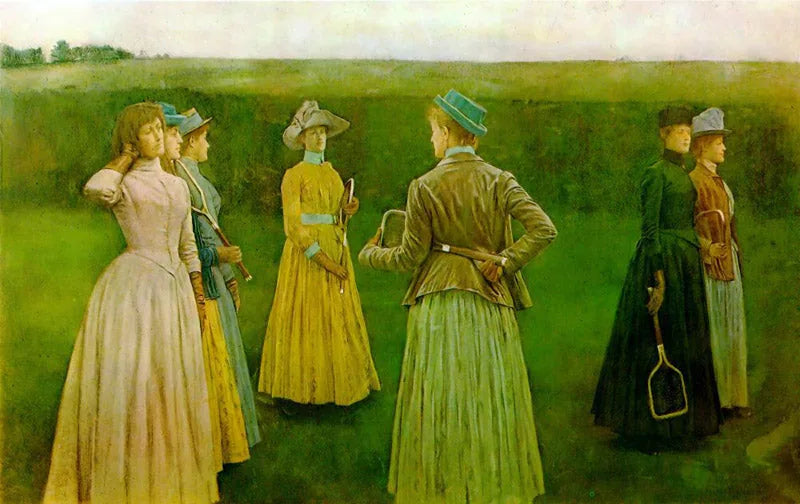 Souvenirs - Tennis sur gazon - Fernand Khnopff image 1 tableau peint à l’huile sur toile