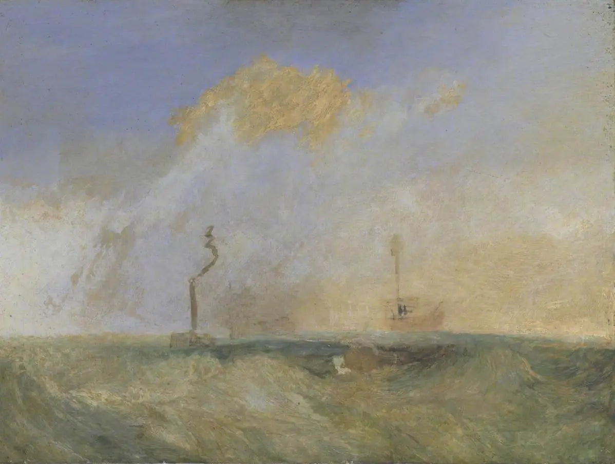 Steamer and Lightship; a study for ‘The Fighting Temeraire’ - J. M. W. Turner image 1 copie de tableau peinte à la main