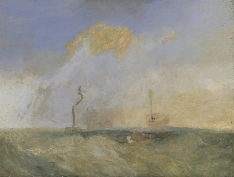 เรือไอน้ำและเรือแสง; การศึกษาเพื่อ ‘The Fighting Temeraire’ - J. M. W. Turner