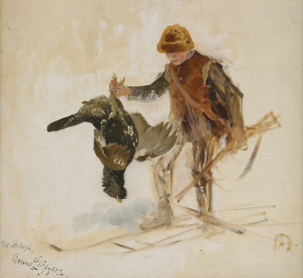 Studie till ung tjäderskytt - Bruno Liljefors image 1 reproduction de peinture à l’huile