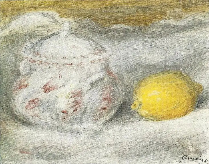 Sucrier et citron - Pierre-Auguste Renoir image 1 tableau peint à l’huile sur toile