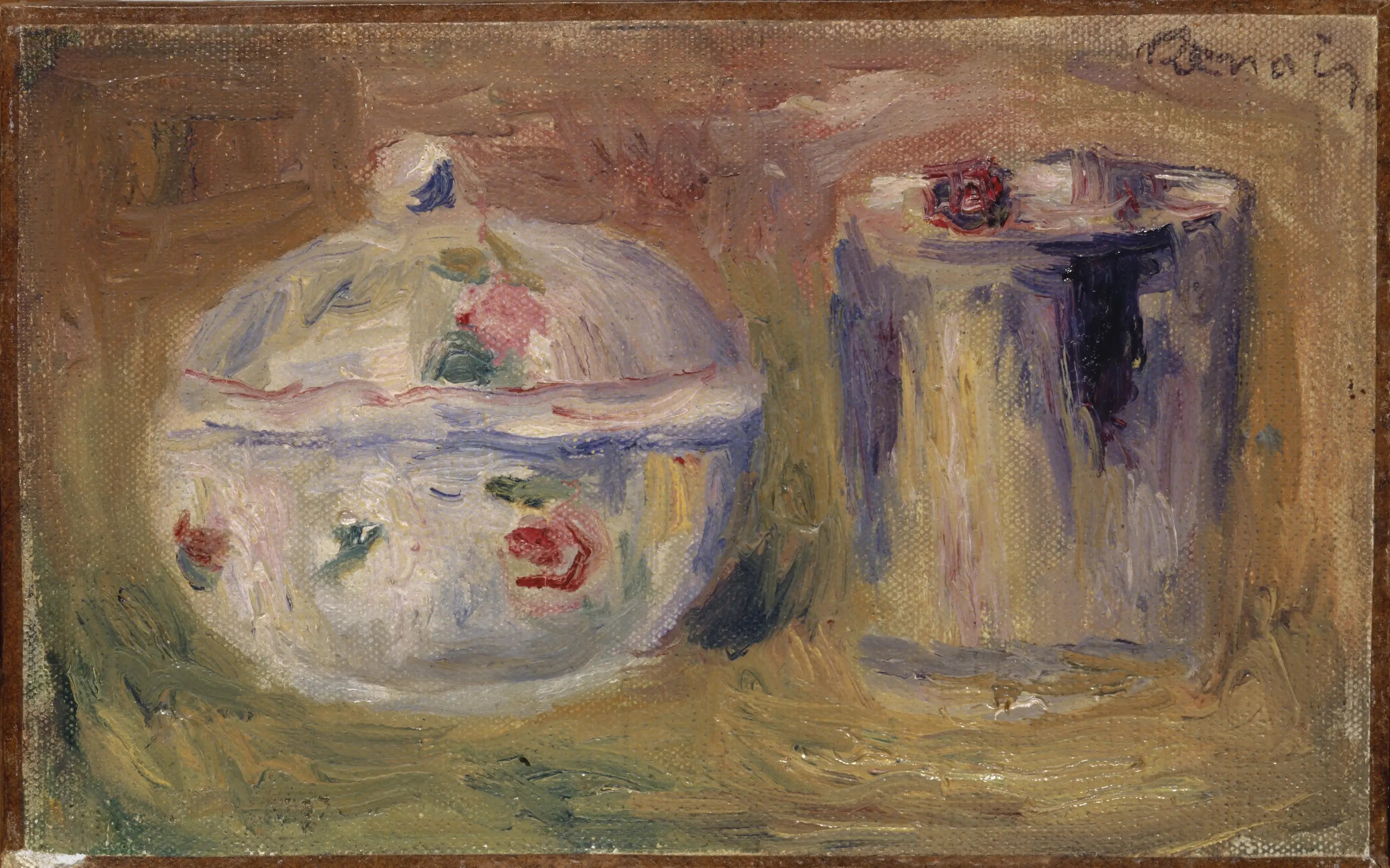 Sucrier et timbale - Pierre-Auguste Renoir image 1 copie peinte à la main à l’huile