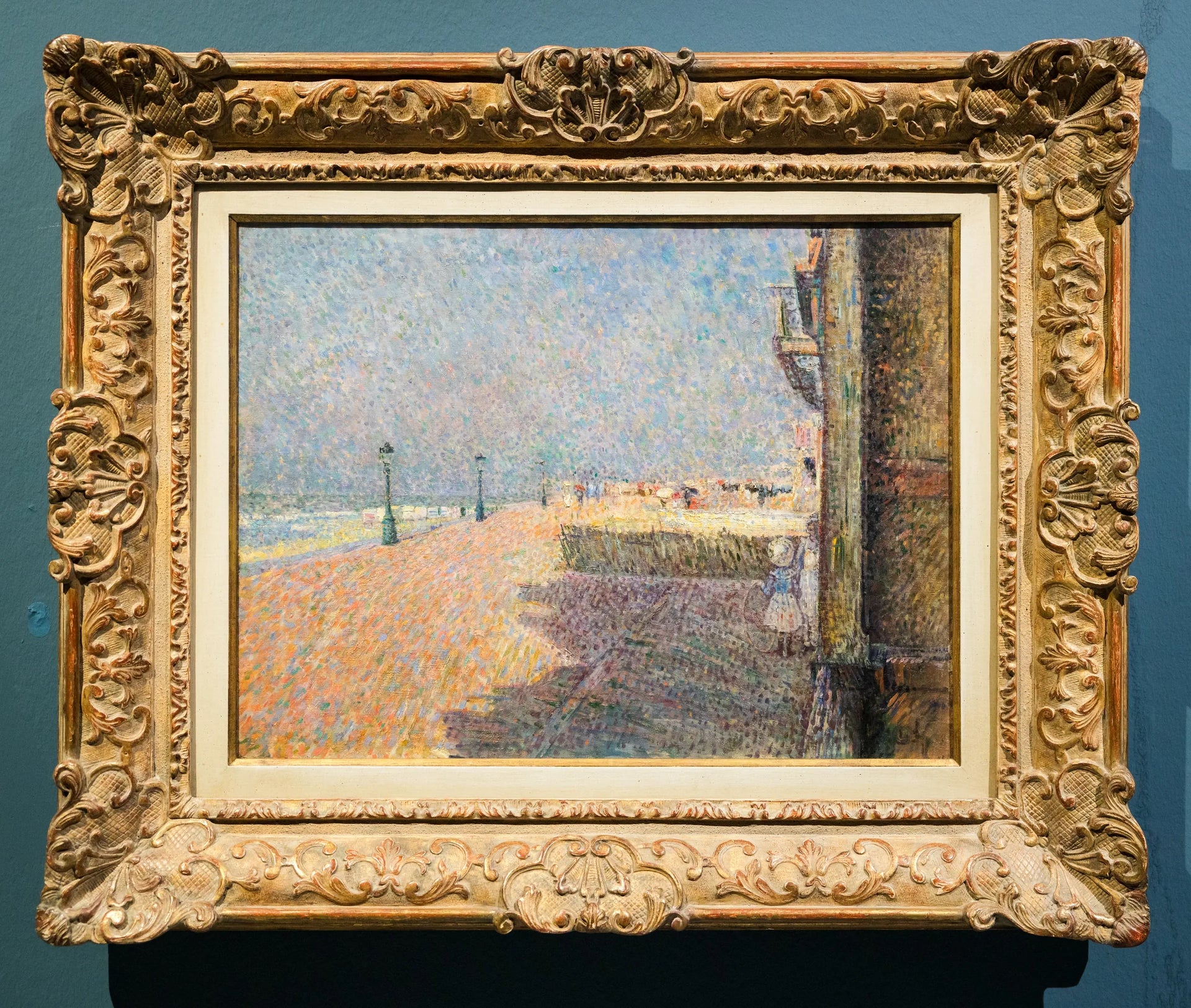 Sur la digue (La plage à Ostende) - Georges Lemmen image 1 copie peinte à la main à l’huile