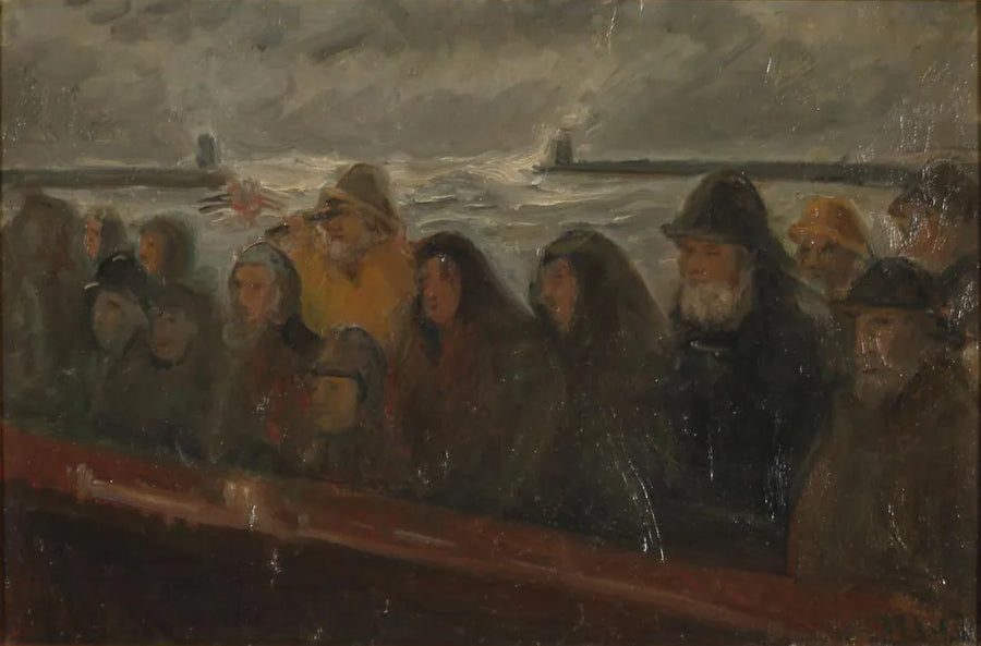 Sur la jetée. Étudier. - Michael Peter Ancher