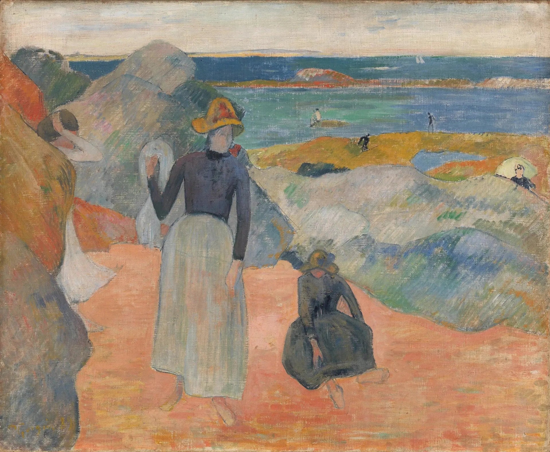 Sur la plage en Bretagne - Paul Gauguin image 1 reproduction d’œuvre d’art à l’huile