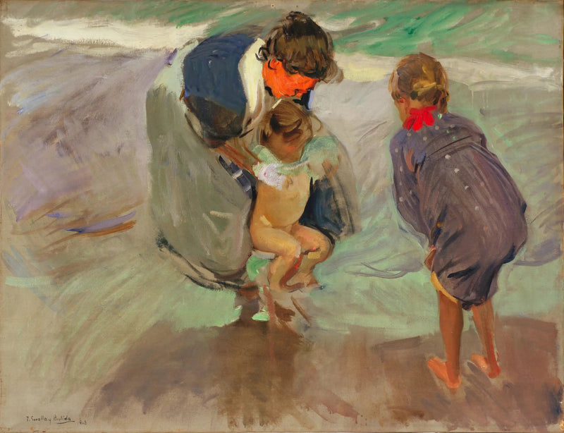 บนชายหาด - Joaquín Sorolla