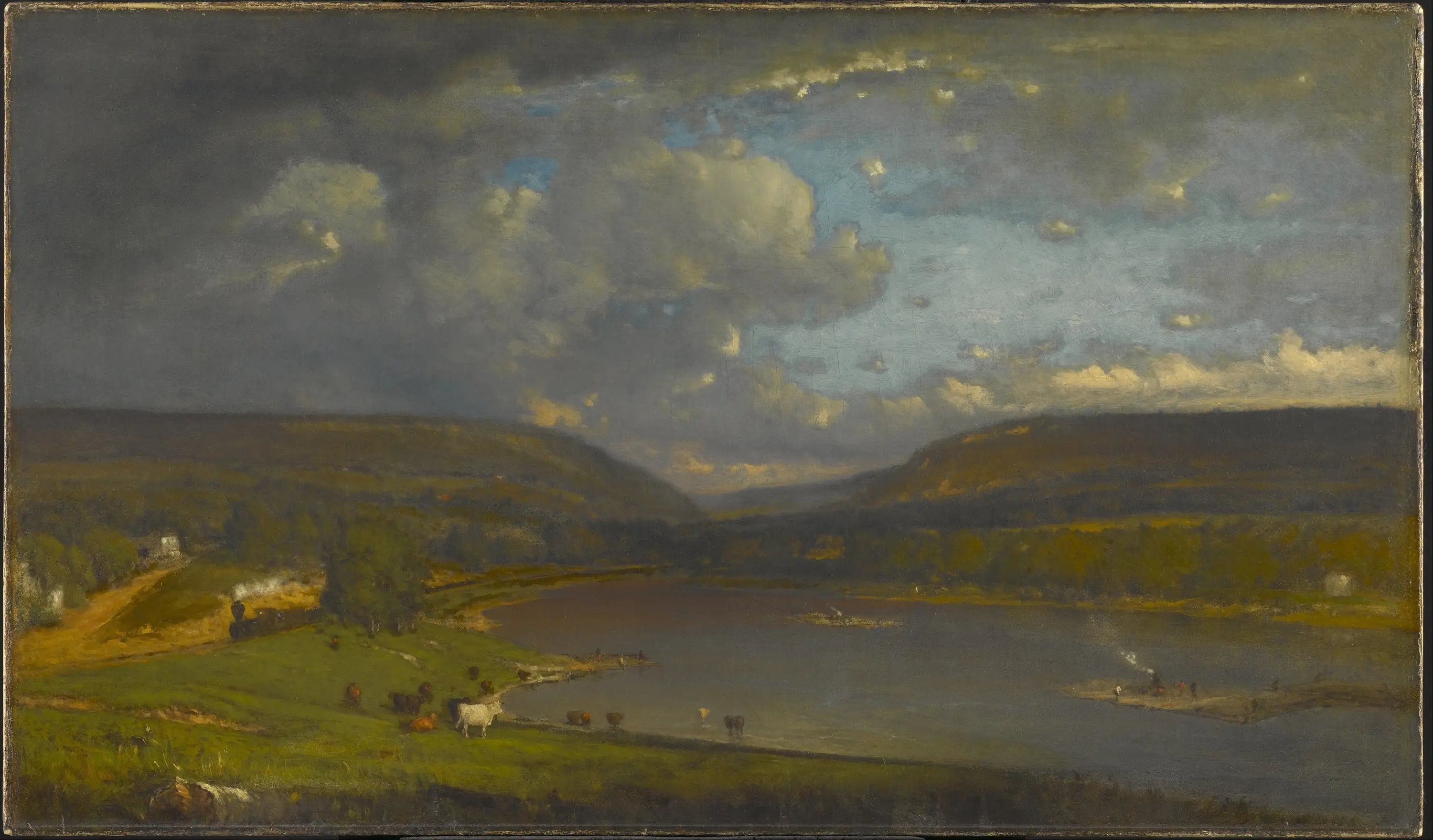 Sur le fleuve Delaware - George Inness image 1 reproduction artisanale de tableau