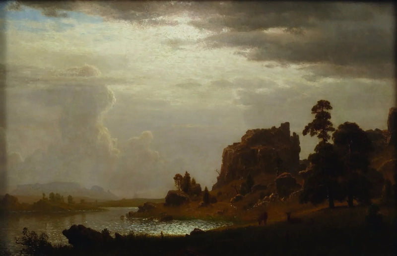 บน Sweetwater ใกล้ประตูปีศาจ - Albert Bierstadt