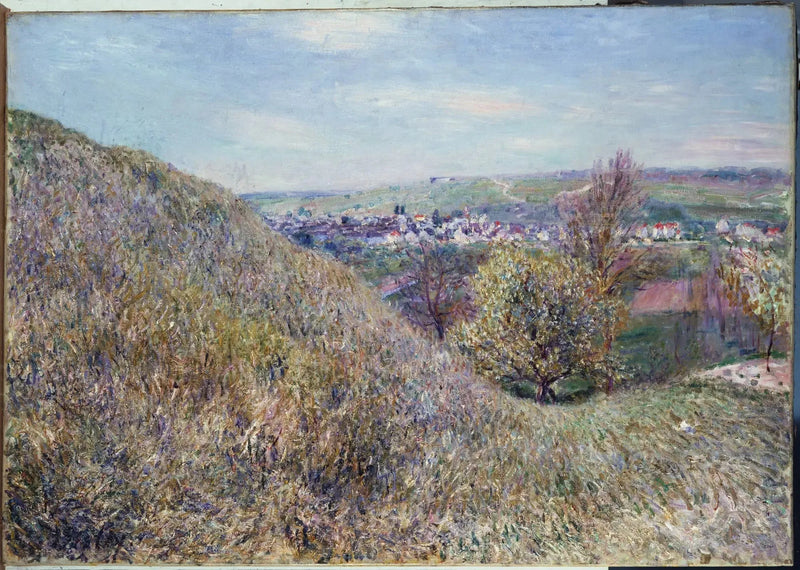 บนเนินเขาแห่ง Moret ในฤดูใบไม้ผลิ - เช้า - Alfred Sisley