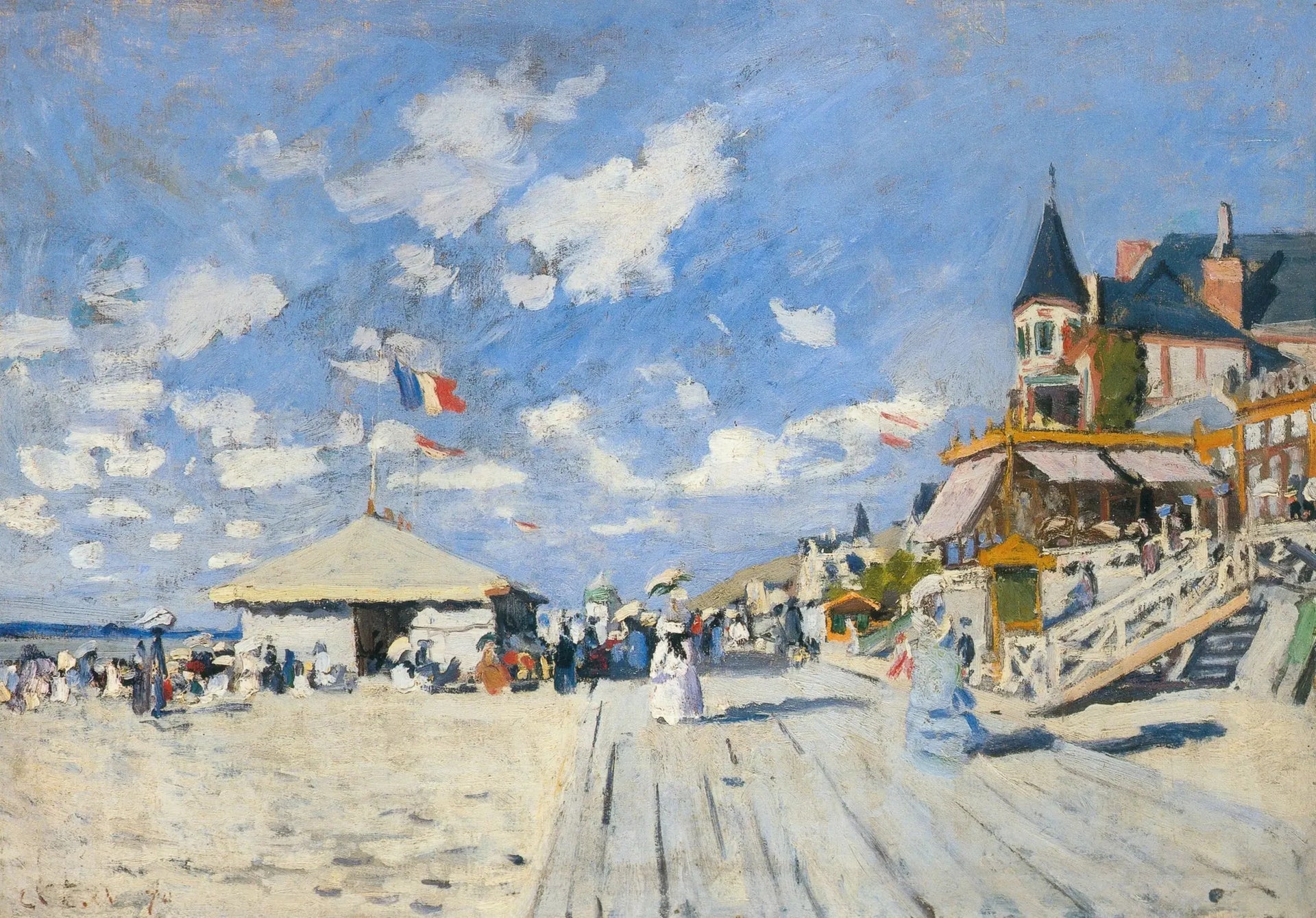 Sur les planches de Trouville - Claude Monet image 1 reproduction artisanale de tableau