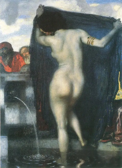 Reproduction du tableau « Suzanne et les Vieillards - Franz Von Stuck » par Alpha Reproduction en peinture à l’huile