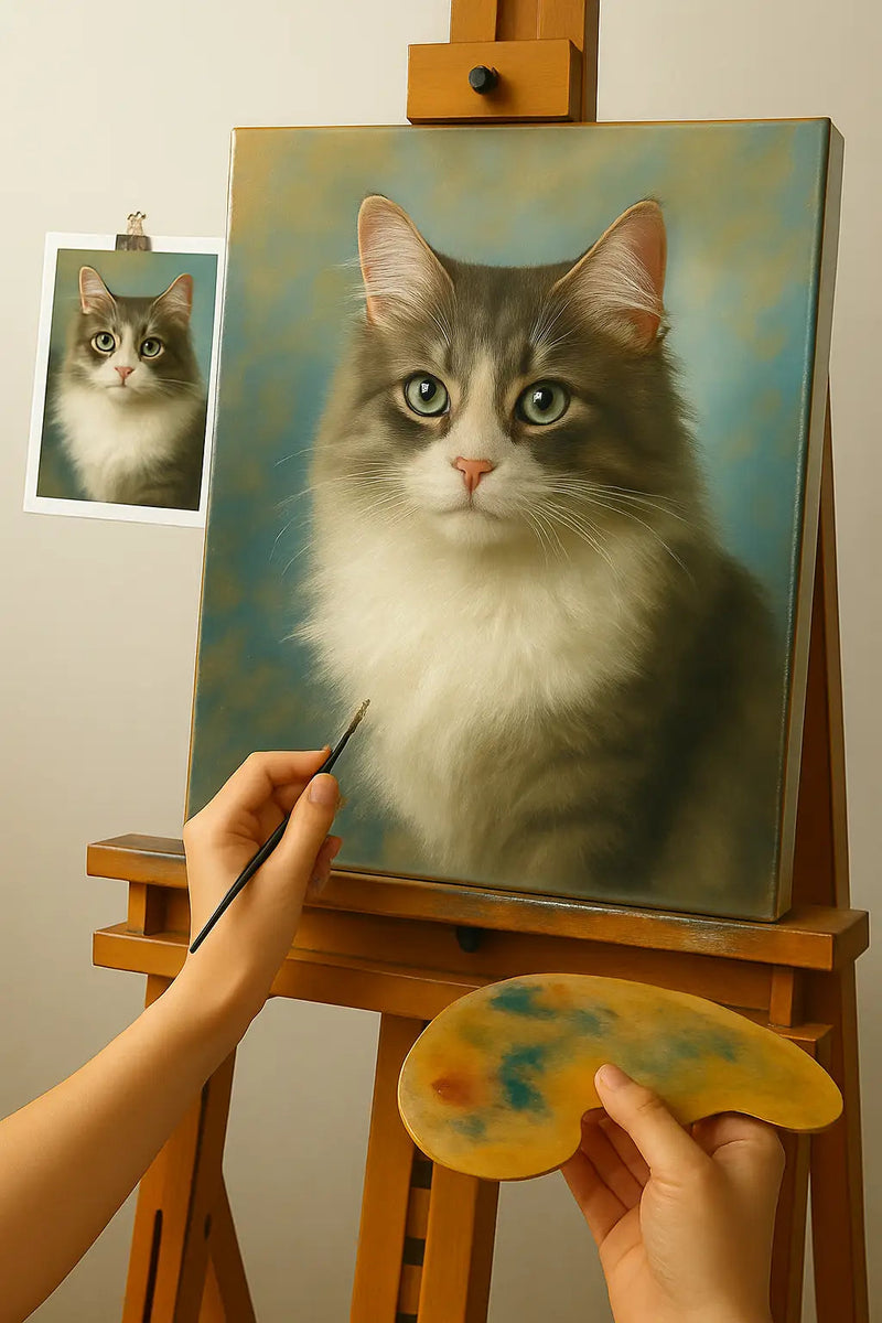 🎨 ภาพวาดแมวสั่งทำพิเศษ – ภาพวาดสีน้ำมันที่ไม่เหมือนใคร