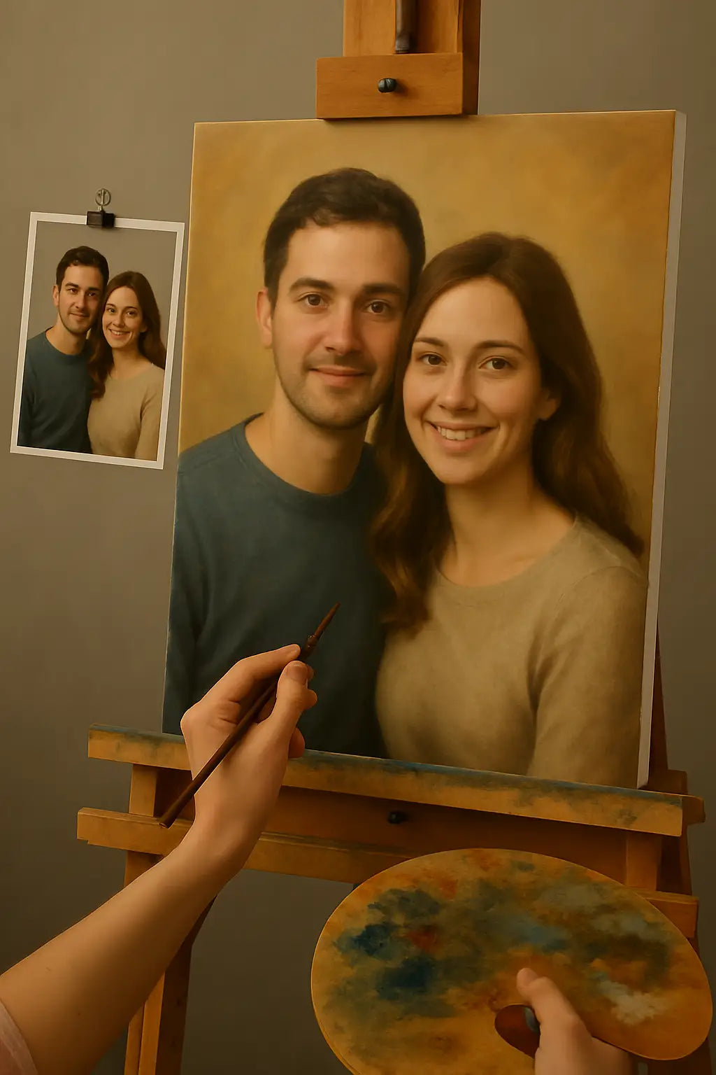 💑 Tableau personnalisé couple – Peinture à l’Huile Unique et Émotionnelle image 1 tableau peint à l’huile sur toile
