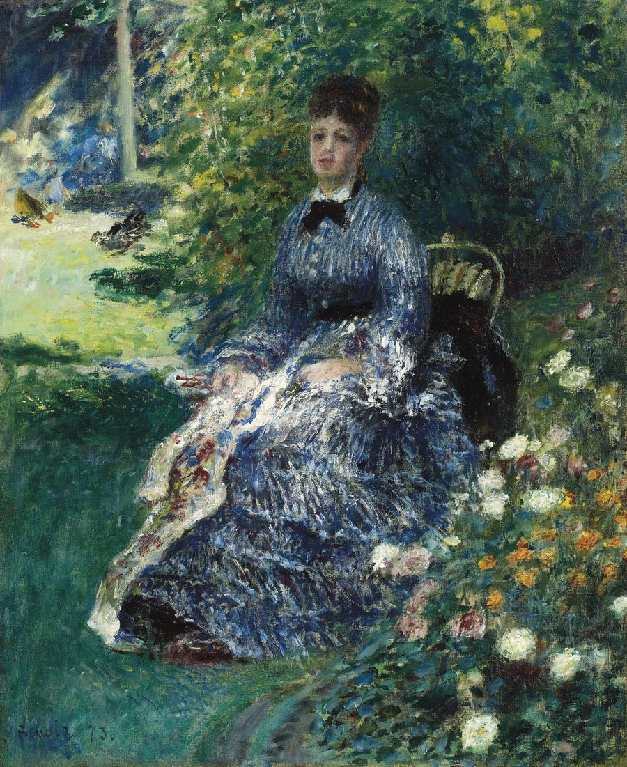 La Tapisserie dans le parc, portrait présumé de Camille Monet, par Renoir en 1873