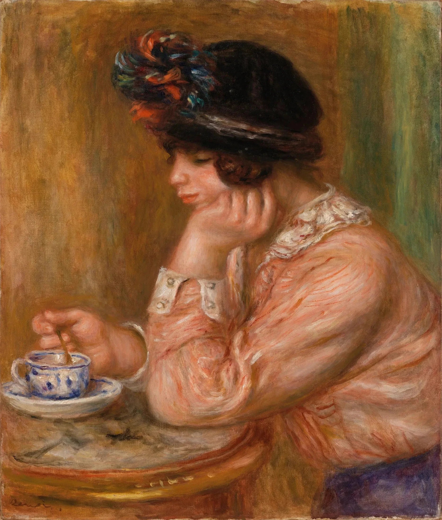 La Tasse de chocolat de Pierre-Auguste Renoir, vers 1914, Barnes Foundation BF40 – reproduction peinture à l’huile sur toile