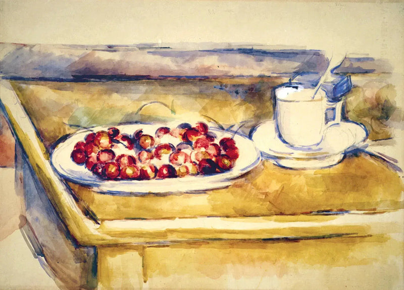 ถ้วยและจานเชอร์รี่ - Paul Cézanne