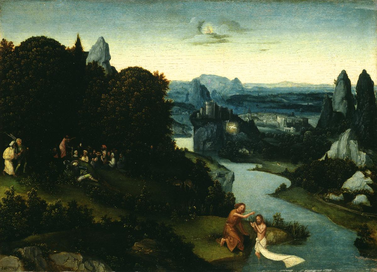Taufe Christi und Johannespredigt - Joachim Patinier image 1 reproduction artisanale de tableau