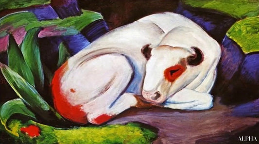 Taureau blanc - Franz Marc - Reproductions de tableaux et peintures haut de gamme