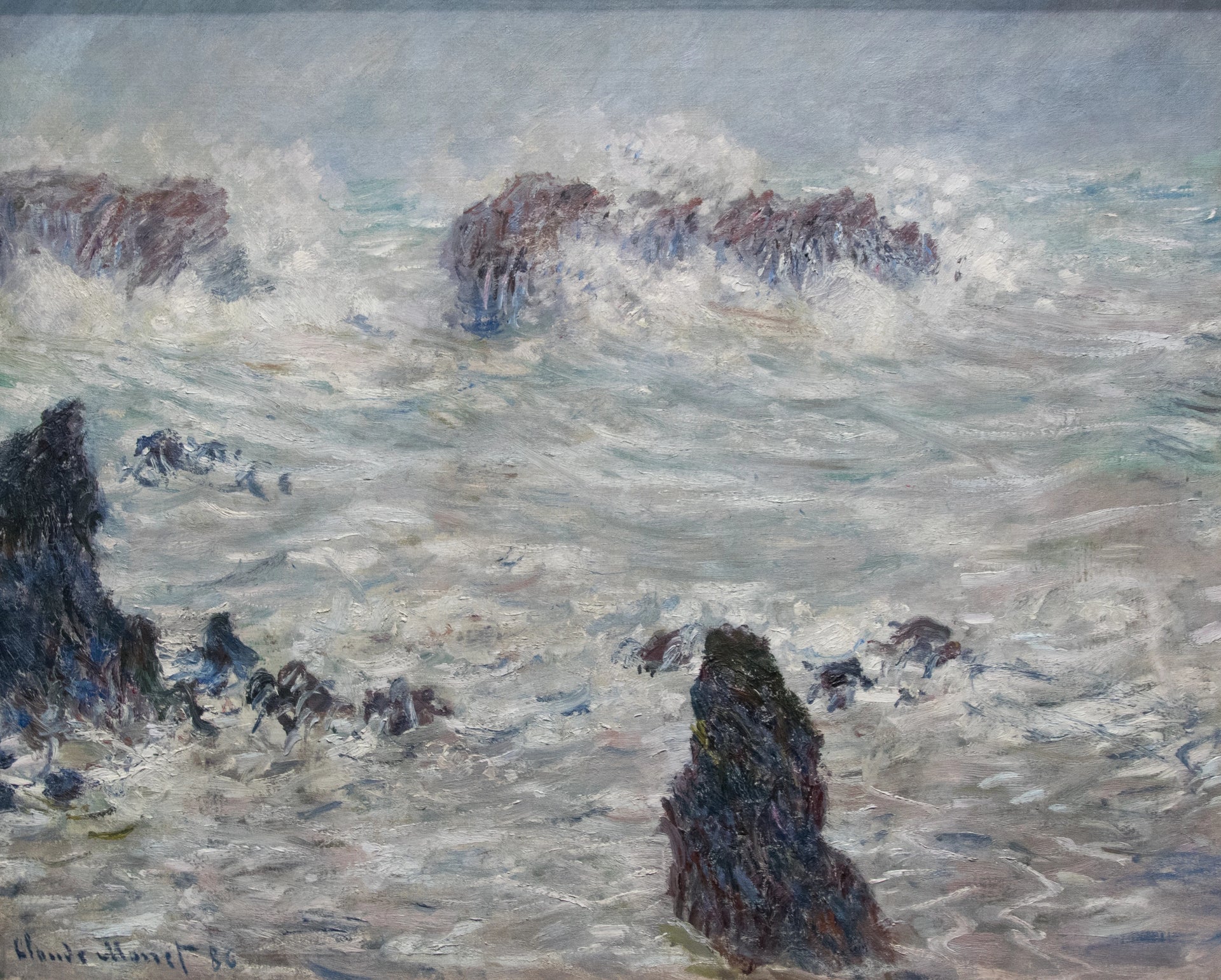 Tempête, côtes de Belle-Île W1116 par Claude Monet, musée d’Orsay