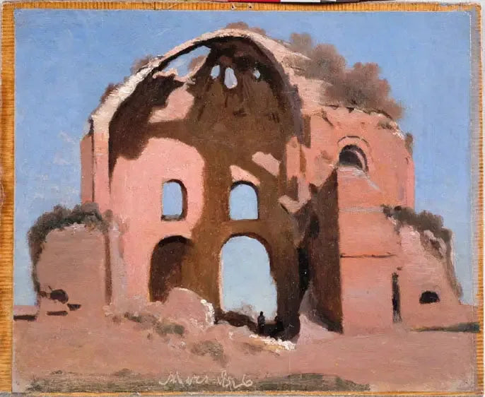 Temple de Minerve Médicale près de Rome - Jean-Baptiste Camille Corot image 1 copie de tableau peinte à la main
