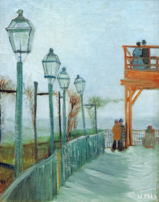 Terrasse et Point d'Observation au Moulin de Blute-Fin, Montmartre - Van Gogh - Reproductions de tableaux et peintures haut de gamme