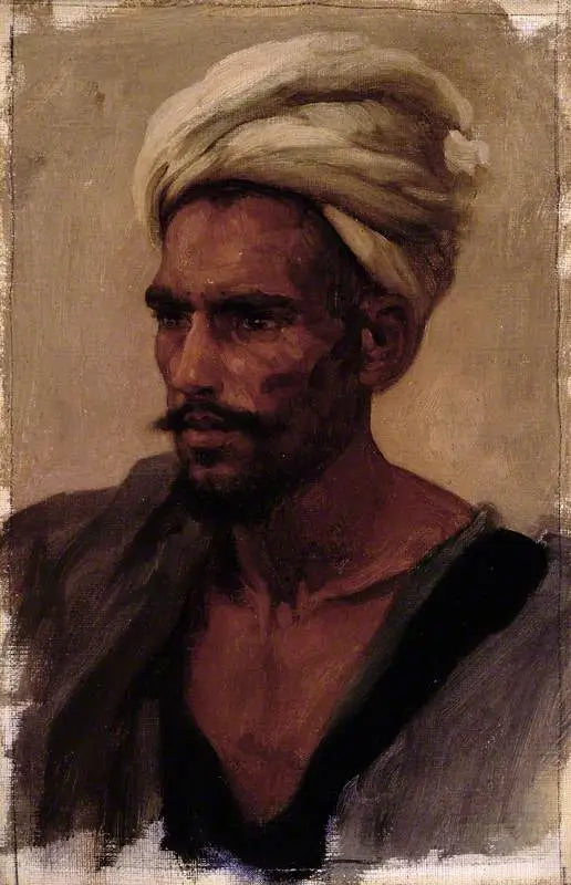 Tête d'un Arabe - Frederic Leighton image 1 copie de tableau peinte à la main